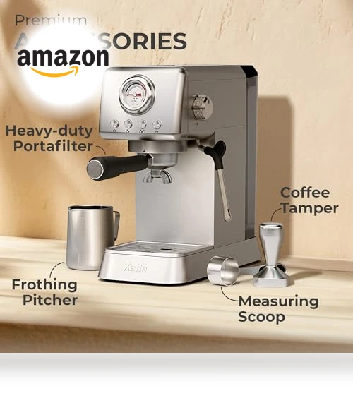 20 Bar Espresso Machine with Premium Accessories & Milk Frothing Steamer — Coffee & Espresso Combos, Kaffè