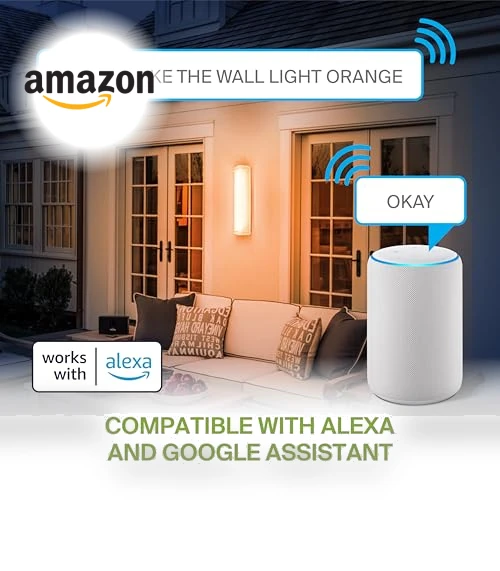 24 Inch Smart RGBW LED Outdoor & Indoor Wall Mount Light Fixture — Garden Illumination, ASD