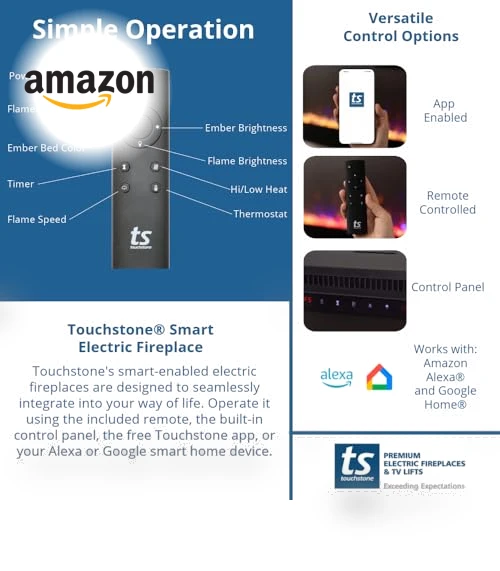 3-Sided Smart Electric Fireplace — Electric Heating Solutions, Touchstone