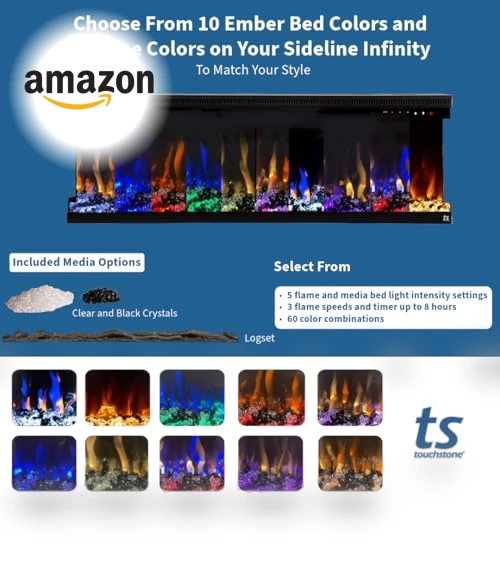 3-Sided Smart Electric Fireplace — Electric Heating Solutions, Touchstone
