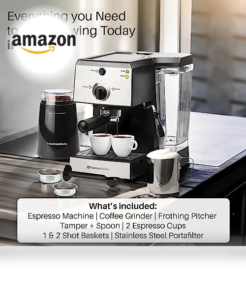 All-In-One Espresso Machine with Milk Frother — Coffee & Espresso Combos, EspressoWorks