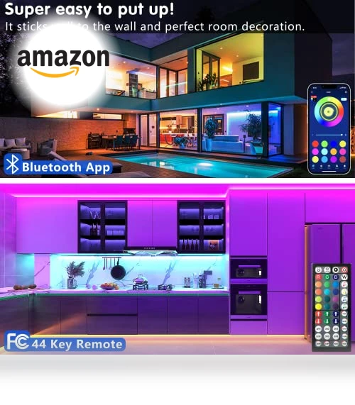 Bluetooth Smart App Control Music Sync Color Changing RGB Led Light Strip — LED, Keepsmile