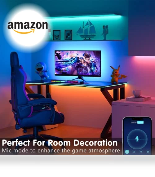 Bluetooth Smart App Control Music Sync Color Changing RGB Led Light Strip — LED, Keepsmile