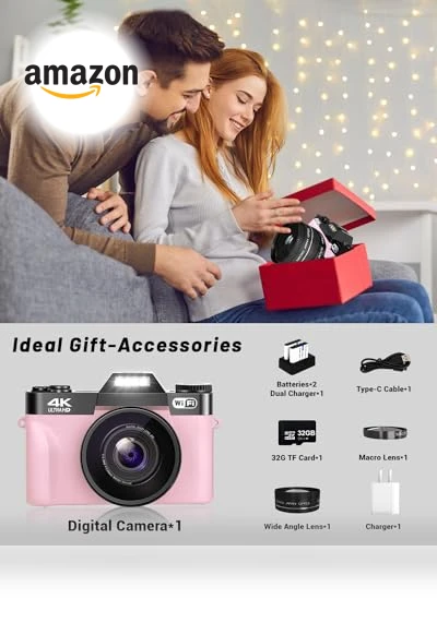 Digital Camera for Photography 4K 56MP Vlogging Camera for YouTube — Mirrorless Cameras, VJIANGER