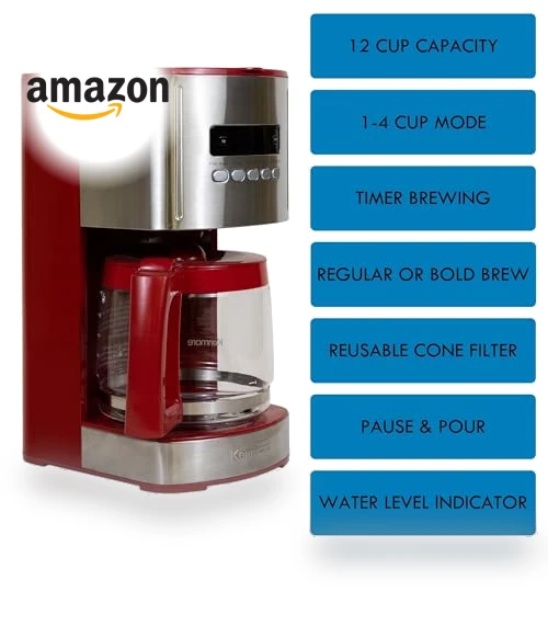 Drip Coffee Maker - 12 Cup Programmable Cafe Machine — Coffee Makers, Koolatron