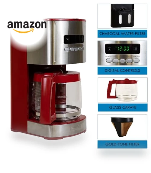 Drip Coffee Maker - 12 Cup Programmable Cafe Machine — Coffee Makers, Koolatron
