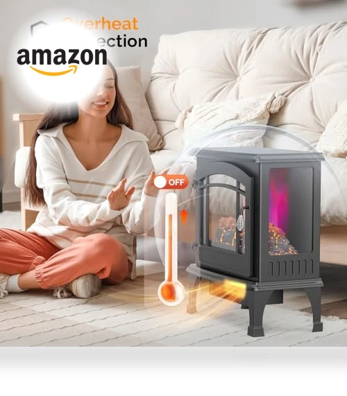 Electric Fireplace Stove — Portable Electric Heaters, ROVSUN