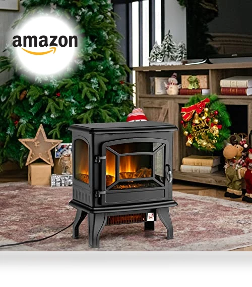 Electric Fireplace Stove — Portable Heating Solutions, Tangkula
