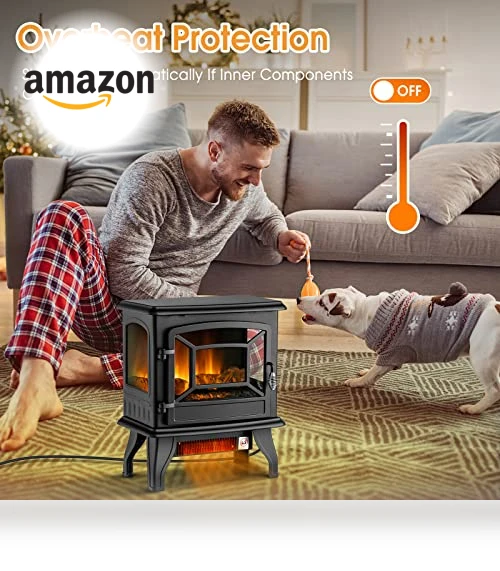 Electric Fireplace Stove — Portable Heating Solutions, Tangkula