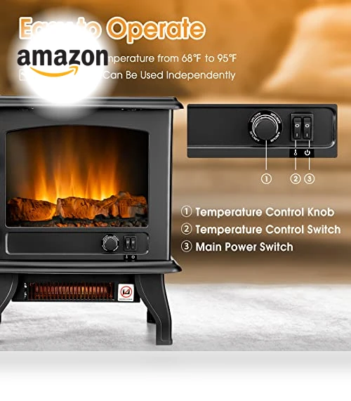 Electric Fireplace Stove — Portable Heating Solutions, Tangkula