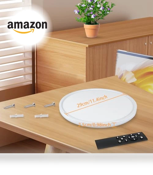 Flush Mount Ceiling Light Fixtures with Remote Control & Night Lights — Close To Ceiling, Highxin