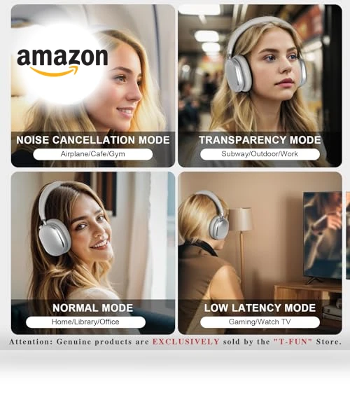 Hybrid Active Noise Cancelling Headphones — In-Ear Headphones, T-fun