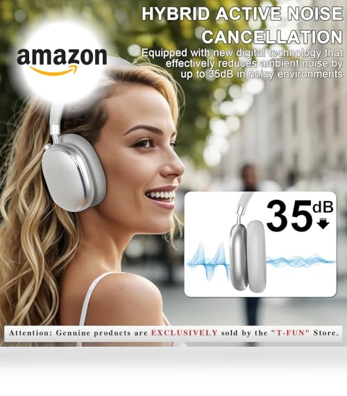 Hybrid Active Noise Cancelling Headphones — In-Ear Headphones, T-fun