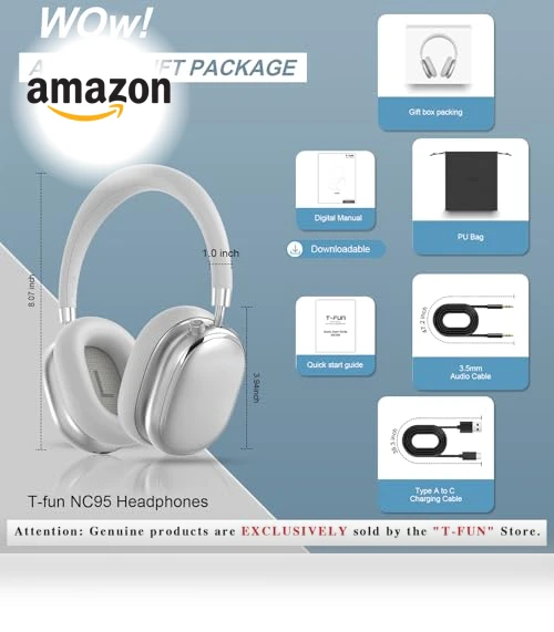 Hybrid Active Noise Cancelling Headphones — In-Ear Headphones, T-fun
