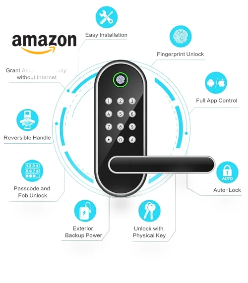 Keyless-Entry Fingerprint Smart Door Lock — Biometric Security, Sifely