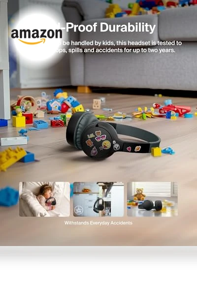 Kids Wireless Headphones with Built-in Microphone — In-Ear Headphones, Belkin