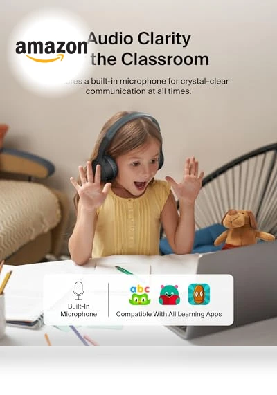 Kids Wireless Headphones with Built-in Microphone — In-Ear Headphones, Belkin