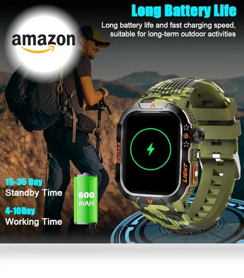 Military Smart Watch with Altimeter, Barometer, and Compass — Smartwatches, QTLLBT