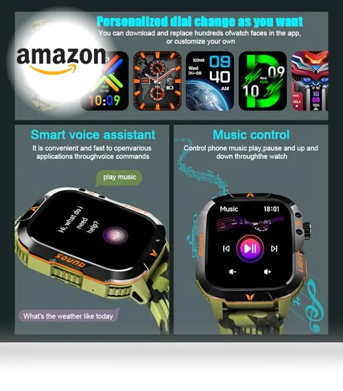 Military Smart Watch with Altimeter, Barometer, and Compass — Smartwatches, QTLLBT
