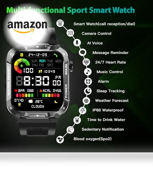 Military Smart Watch with Call Function — Smartwatches, Nihemin