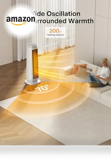 Oscillating Ceramic Tower Space Heater — Portable Heating Solutions, PELONIS