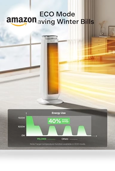 Oscillating Ceramic Tower Space Heater — Portable Heating Solutions, PELONIS