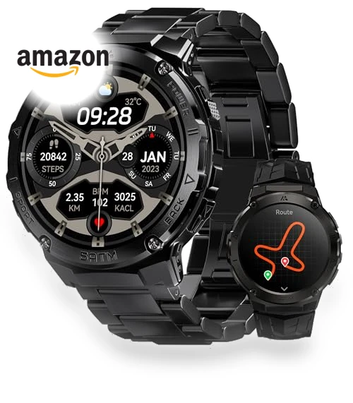 Rugged Smartwatch with GPS and AMOLED Display — Smartwatches, HIDAMEL