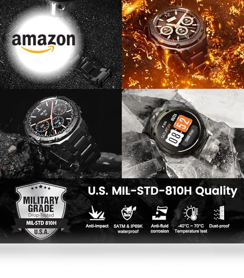 Rugged Smartwatch with GPS and AMOLED Display — Smartwatches, HIDAMEL