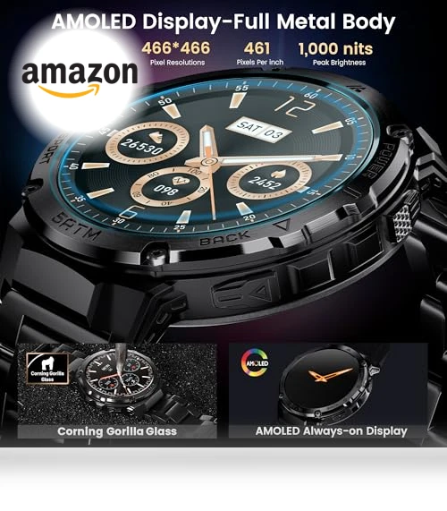 Rugged Smartwatch with GPS and AMOLED Display — Smartwatches, HIDAMEL