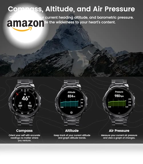 Rugged Smartwatch with GPS and AMOLED Display — Smartwatches, HIDAMEL