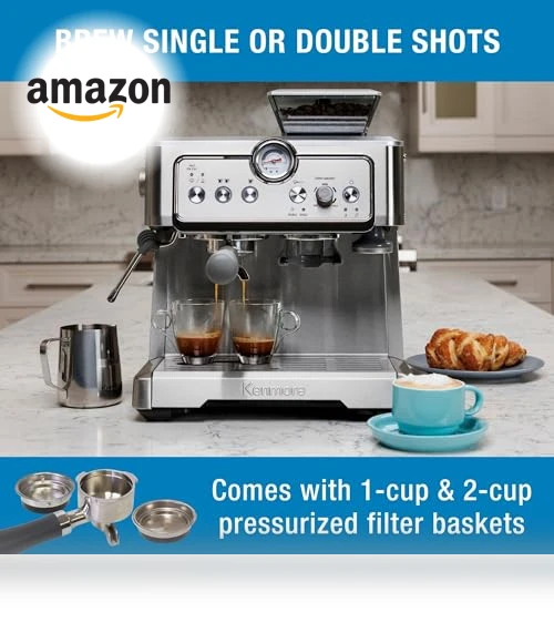 Semi Automatic Coffee Maker With Manual Tamper — Coffee & Espresso Combos, Koolatron