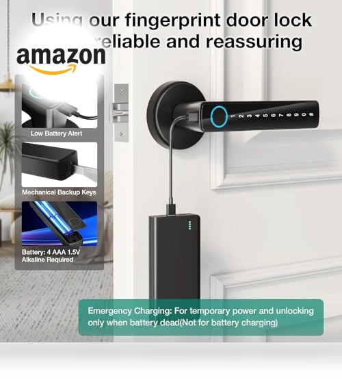 Smart Fingerprint Door Lock — Smart Home Security, Omlepai