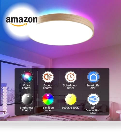 Smart LED Ceiling Light — Close To Ceiling, HOREVO