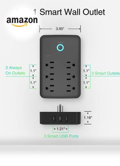 Smart Plug Outlet Extender with USB Wall Charger — Power Solutions & Surge Protection, GHome