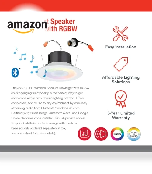 Smart Recessed Light Speaker — LED, Juno