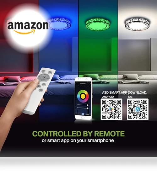 Smart RGBW Flush Mount Ceiling Light — LED, ASD