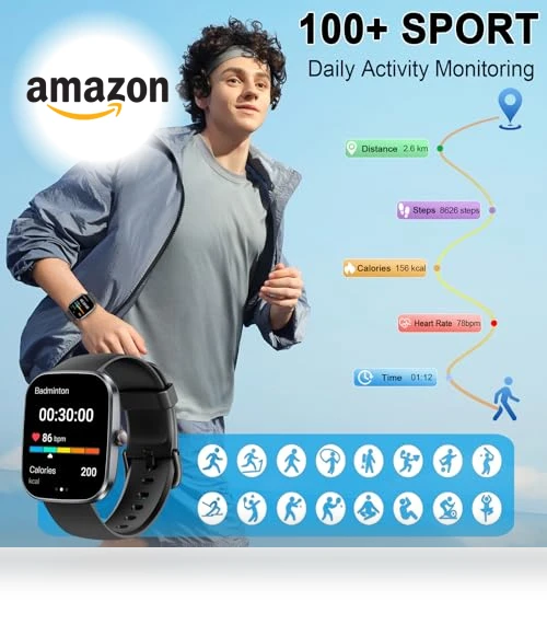 Smart Watch with Bluetooth Call and Fitness Tracking — Smartwatches, Soudorv