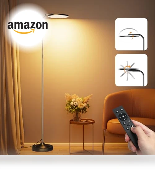 Super Bright LED Floor Lamp with Remote Control — Standing Lights, SIBRILLE