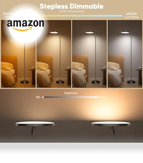 Super Bright LED Floor Lamp with Remote Control — Standing Lights, SIBRILLE