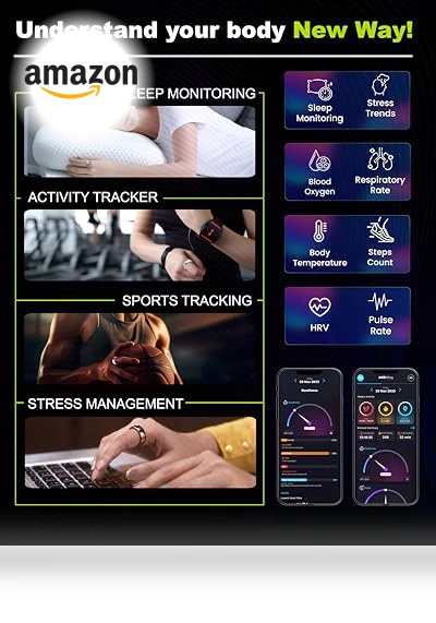 Titanium Unisex Smart Ring with Sleep, Heart Rate, Activity & Fitness Tracking — Smartwatches, aabo