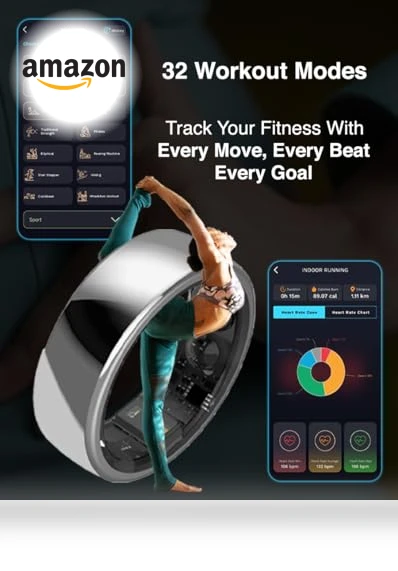 Titanium Unisex Smart Ring with Sleep, Heart Rate, Activity & Fitness Tracking — Smartwatches, aabo