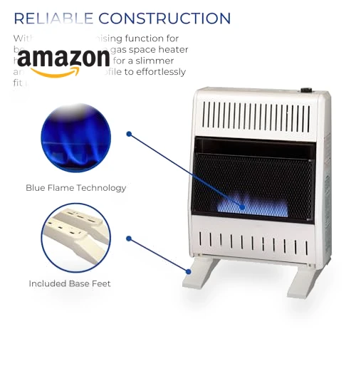 Ventless Natural Gas Blue Flame Space Heater with Thermostat Control — Portable Heating Solutions, ProCom