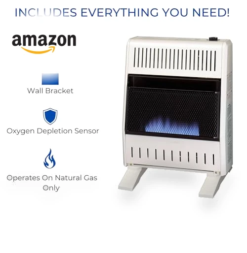Ventless Natural Gas Blue Flame Space Heater with Thermostat Control — Portable Heating Solutions, ProCom