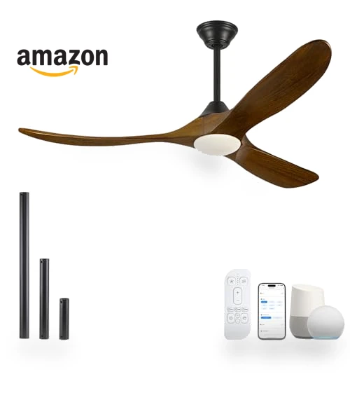Wood Ceiling Fan with Light — Ceiling Fan Wall Controls, WANGOFUN