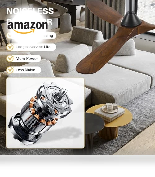 Wood Ceiling Fan with Light — Ceiling Fan Wall Controls, WANGOFUN