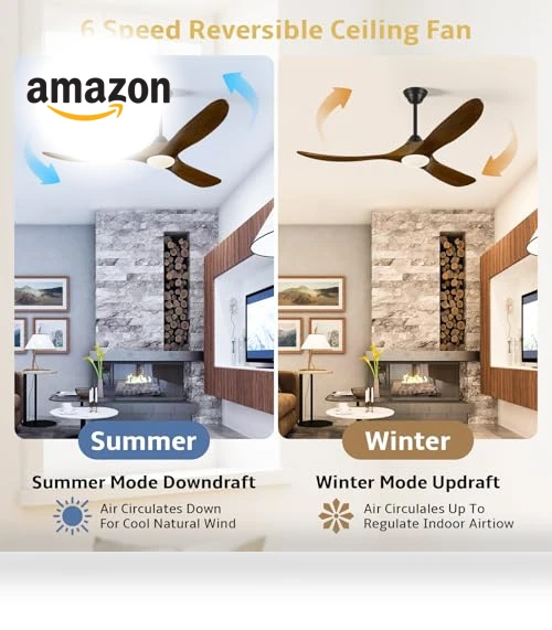 Wood Ceiling Fan with Light — Ceiling Fan Wall Controls, WANGOFUN