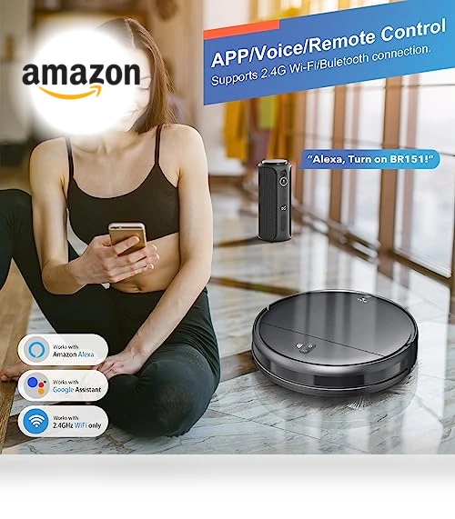 2 in 1 Robotic Vacuum Cleaner with Schedule, App/Voice — Smart Cleaning Robots, MAMNV