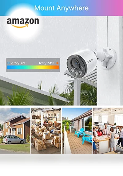 5MP 8CH PoE Security Camera System with Audio — Security Cameras, ZOSI