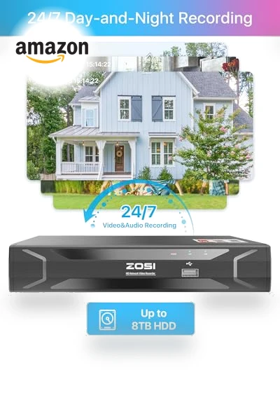5MP 8CH PoE Security Camera System with Audio — Security Cameras, ZOSI