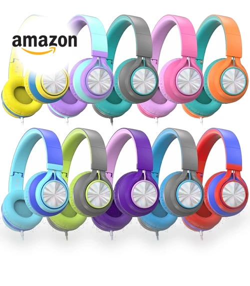 Classroom Headphones Bulk 10 Pack with Microphone — In-Ear Headphones, AILIHEN